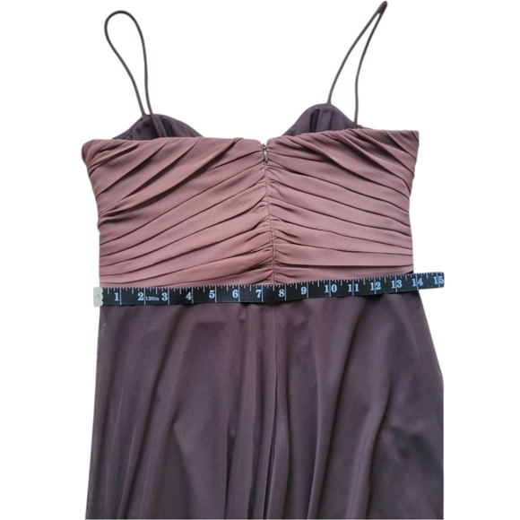 Alex Evening Brown Party Maxi Dress With Shawl Size 6P - Picture 10 of 11